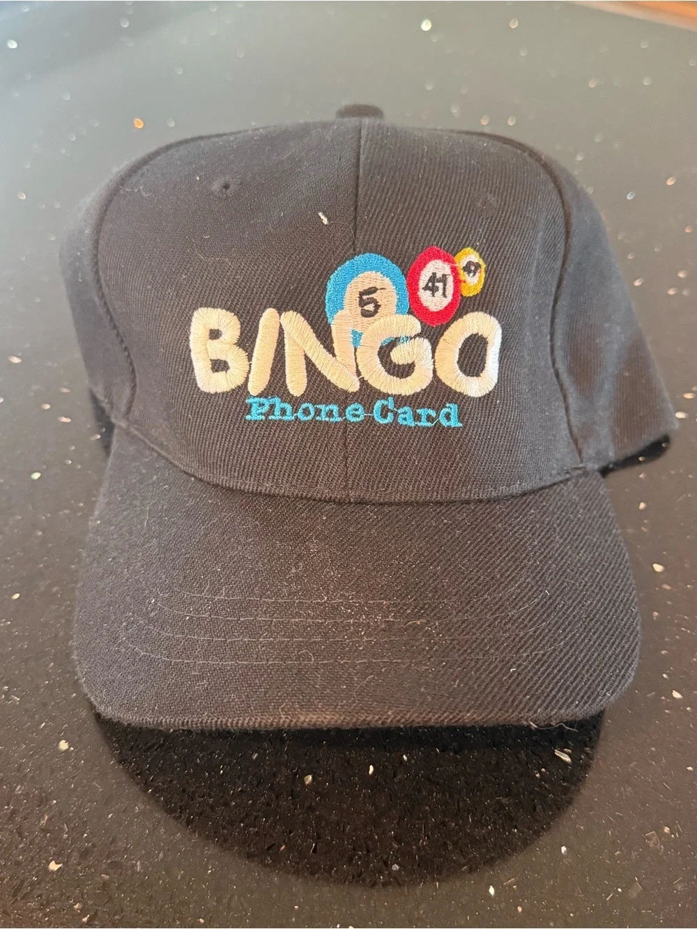 Bingo Phone Card Embroidered Black Baseball Cap
